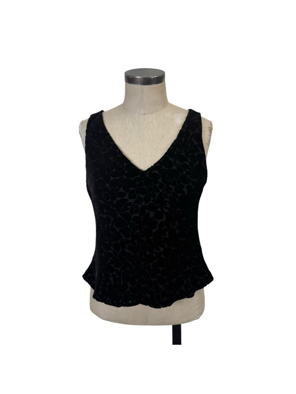 Vintage 90s Floral Burnout Cami 12 Black